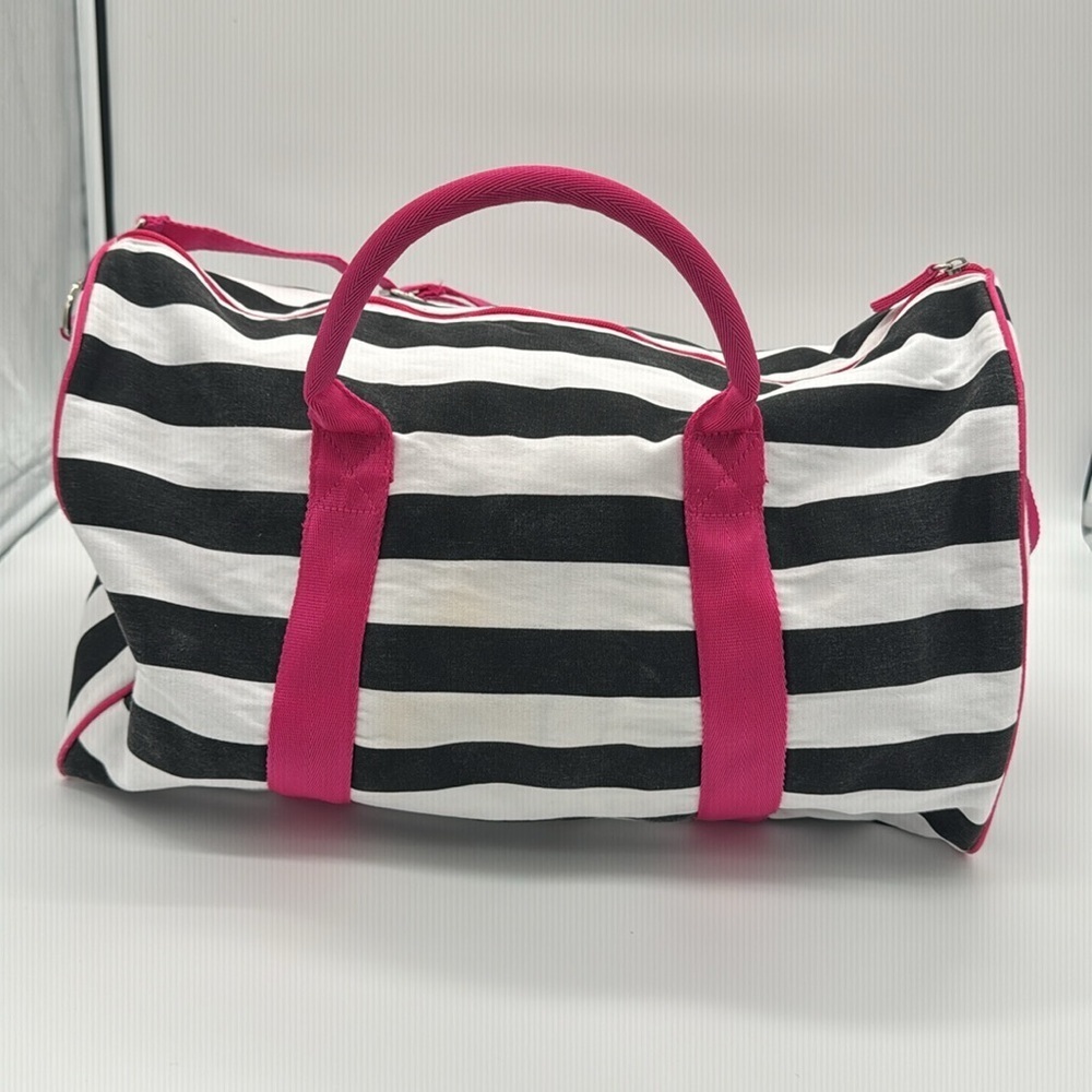 VICTORIA'S SECRET Zip around‎ MEDIUM Bag Shopping/Travel/Striped - Picture 3 of 11